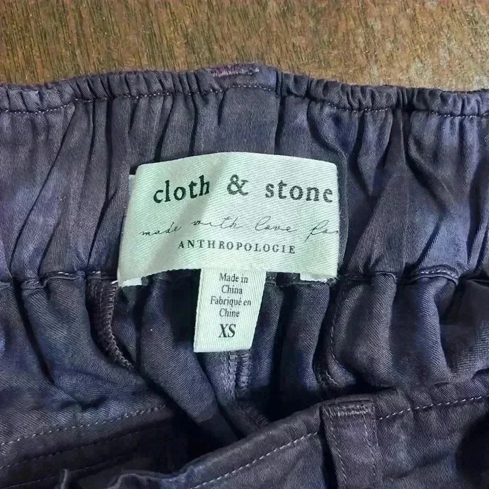 Cloth & Stone Anthropologie Chambray Tie-Dye Cargo Jogger Pants, Purple - Picture 9 of 10